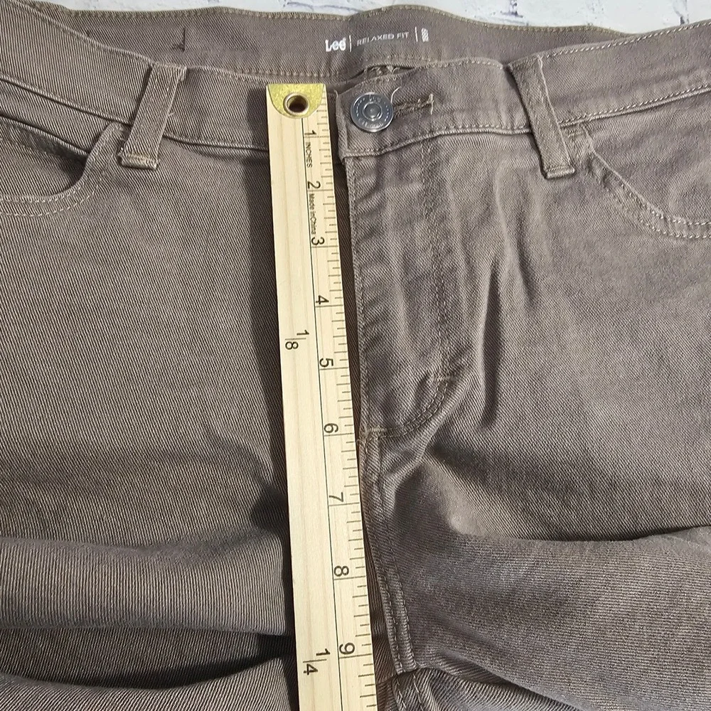 Lee Relaxed Fit Pants Womens Size‎ 8M Taupe Brown Straight Leg 3051818